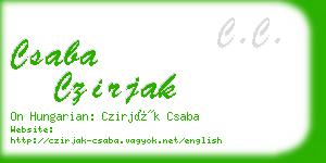 csaba czirjak business card